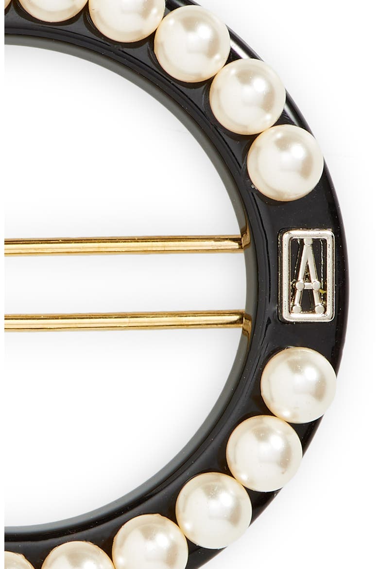 Circle Side Barrette, Alternate, color, BLACK