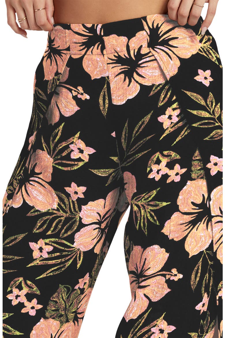 Split Spirit Floral Wide Leg Pants, Alternate, color, BLACK SANDS