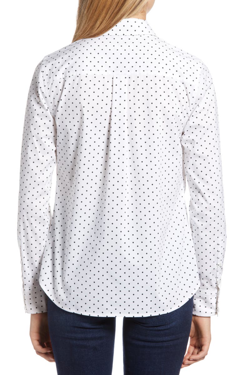1901 Polka Dot Stretch Cotton Blend Shirt, Alternate, color, 