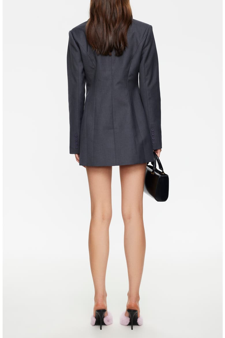 Carmela Long Sleeve Mini Coat Dress, Alternate, color, CHARCOAL