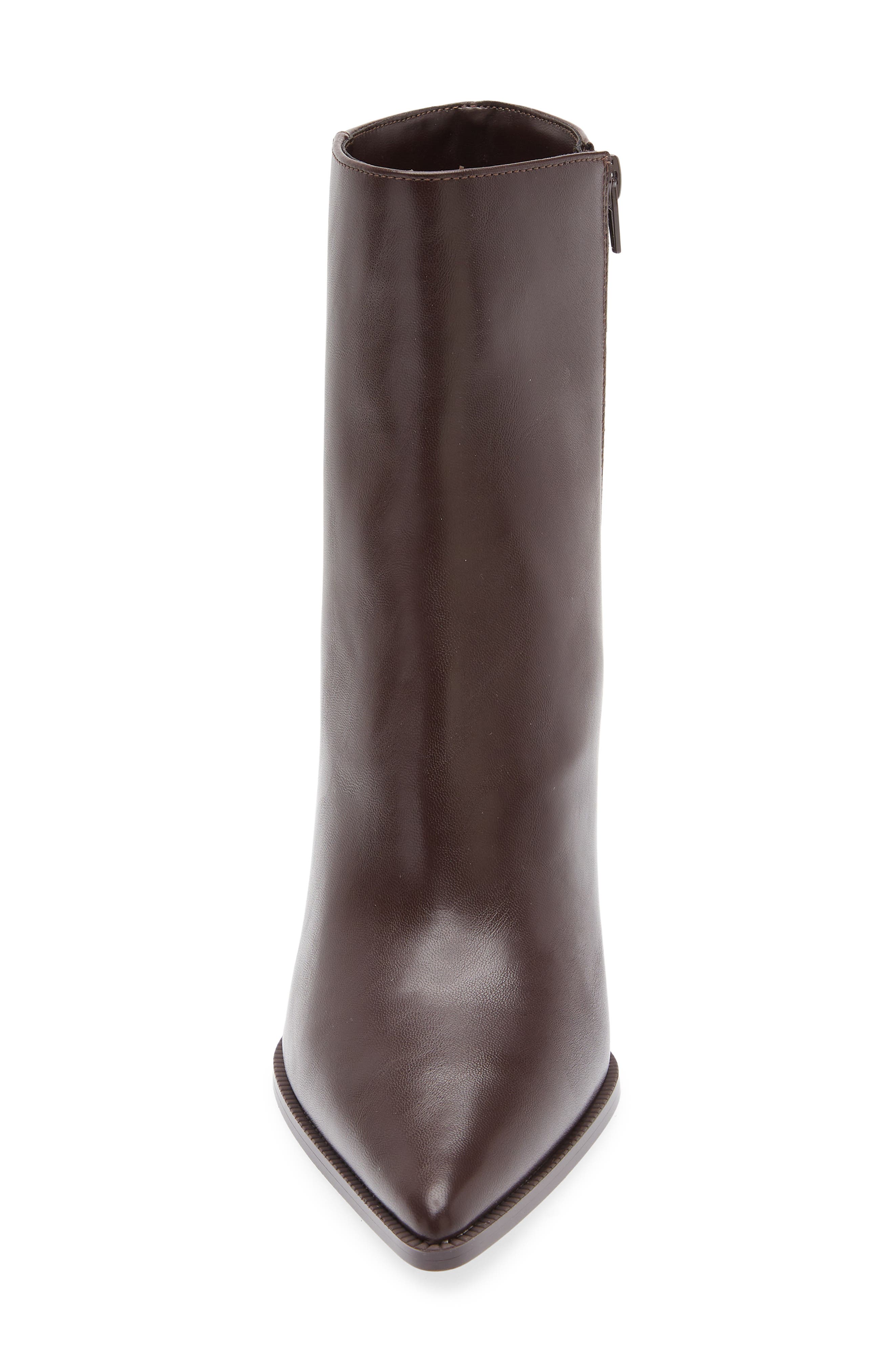 MANGO Nino Block Heel Bootie, Alternate, color, Chocolate