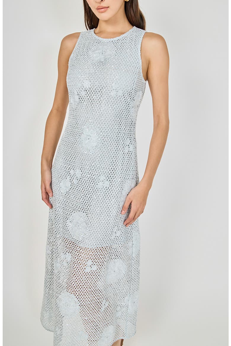 Textured Sleeveless Maxi Dress, Alternate, color, BLUE