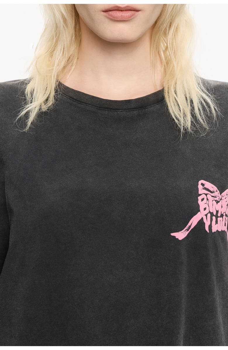 Bimba y Lola Tie T-Shirt, Alternate, color, Washed Black