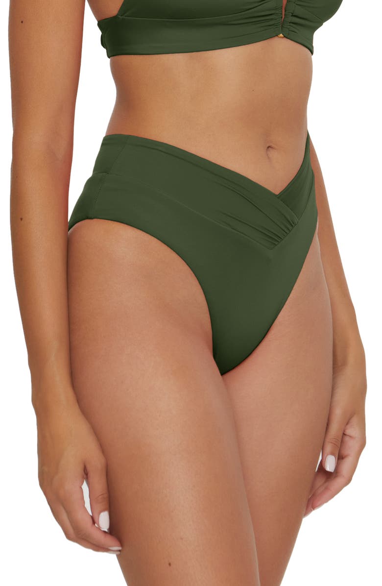 Becca Color Code High Waist Bikini Bottoms, Alternate, color, Green