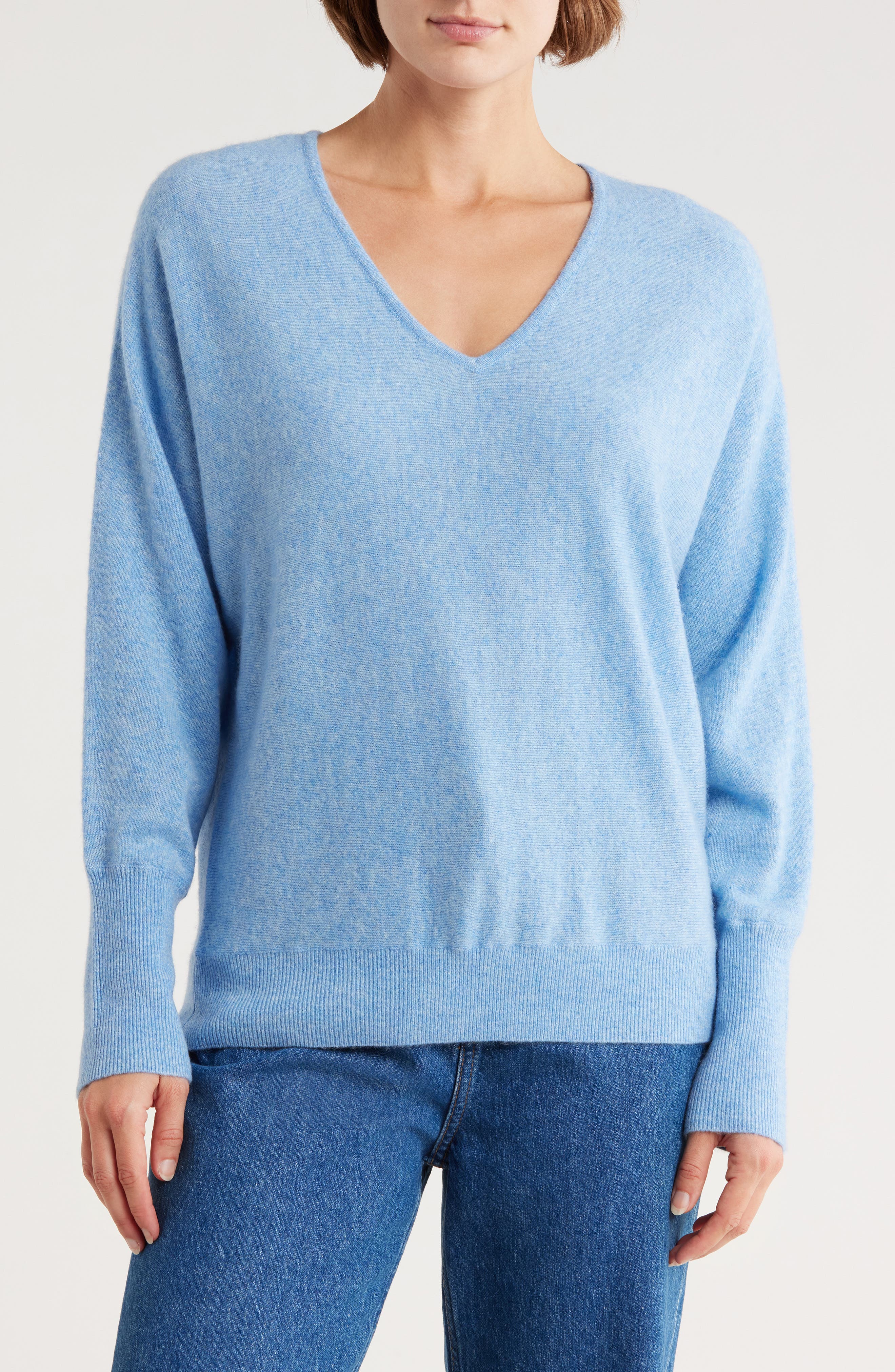 Magaschoni Cashmere V-Neck Dolman Sweater