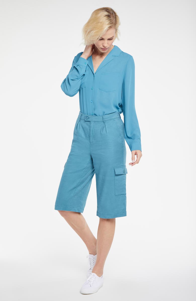 NYDJ Linen Blend Cargo Trouser Shorts, Alternate, color,