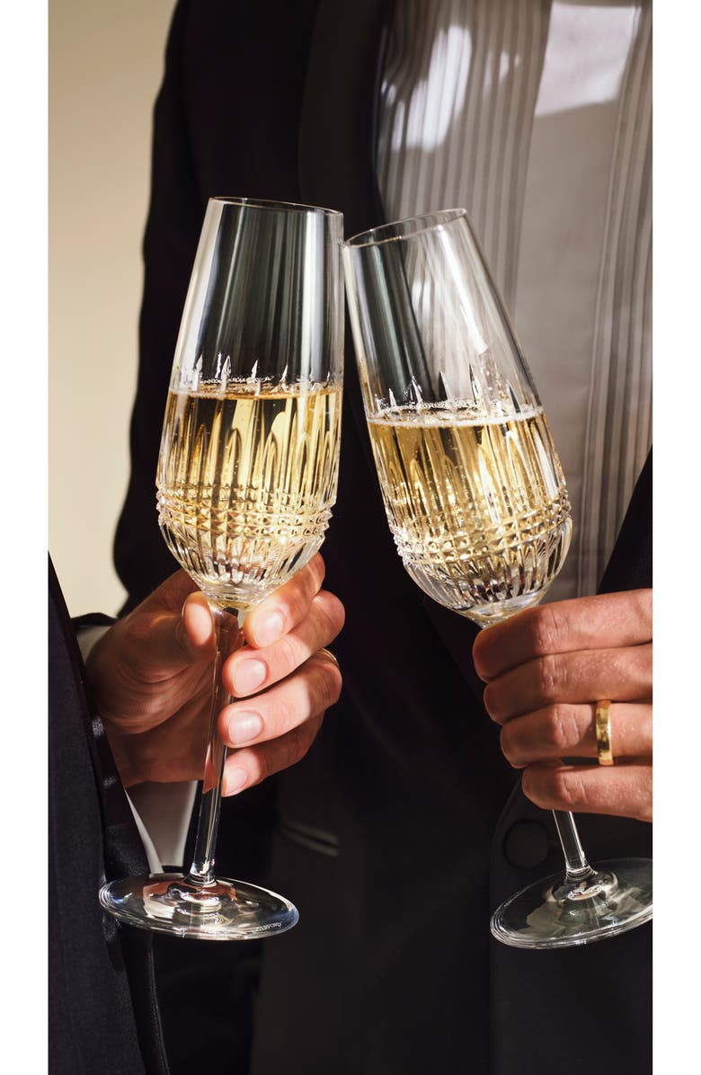 Waterford Lismore Diamond Essence Set of 2 Crystal Champagne Flutes, Alternate, color, Clear