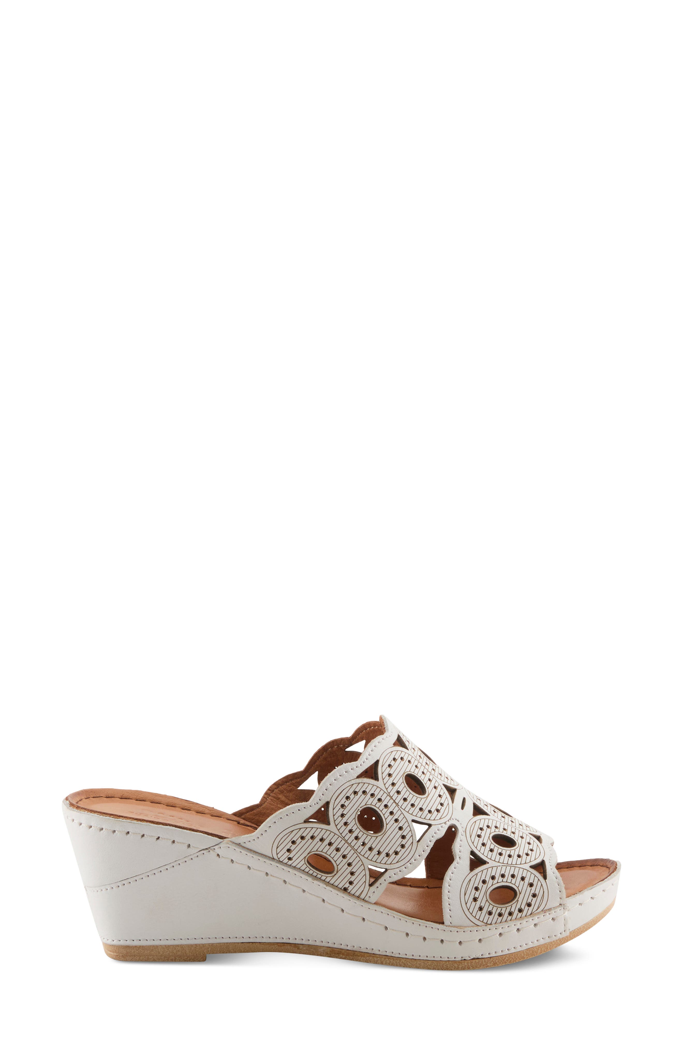 Spring Step Labarnas Platform Wedge Slide Sandal, Alternate, color, White