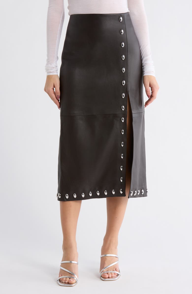 A.L.C. Naomi Stud Leather Skirt, Main, color, 