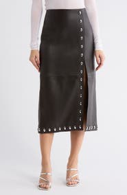 A.L.C. Naomi Stud Leather Skirt