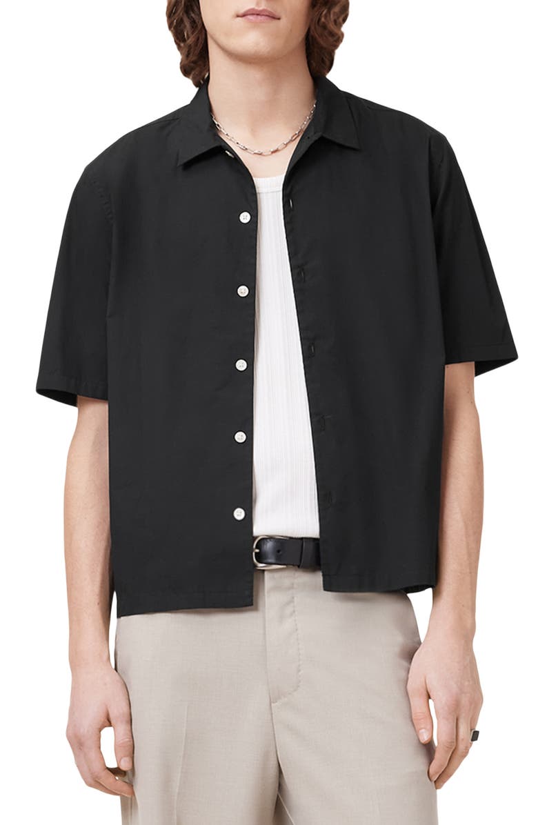 AllSaints Short Sleeve Button-Up Shirt, Alternate, color,