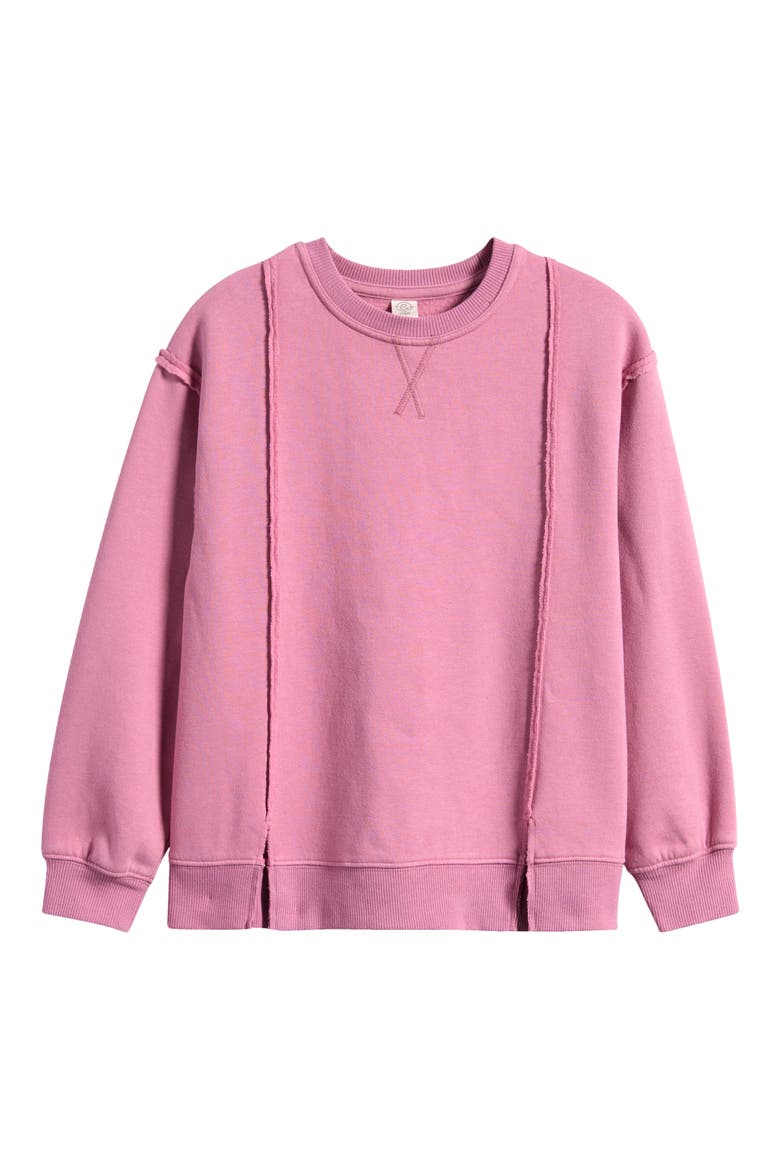 Kids' Split Hem Sweatshirt, Main, color, PURPLE VICTORIA
