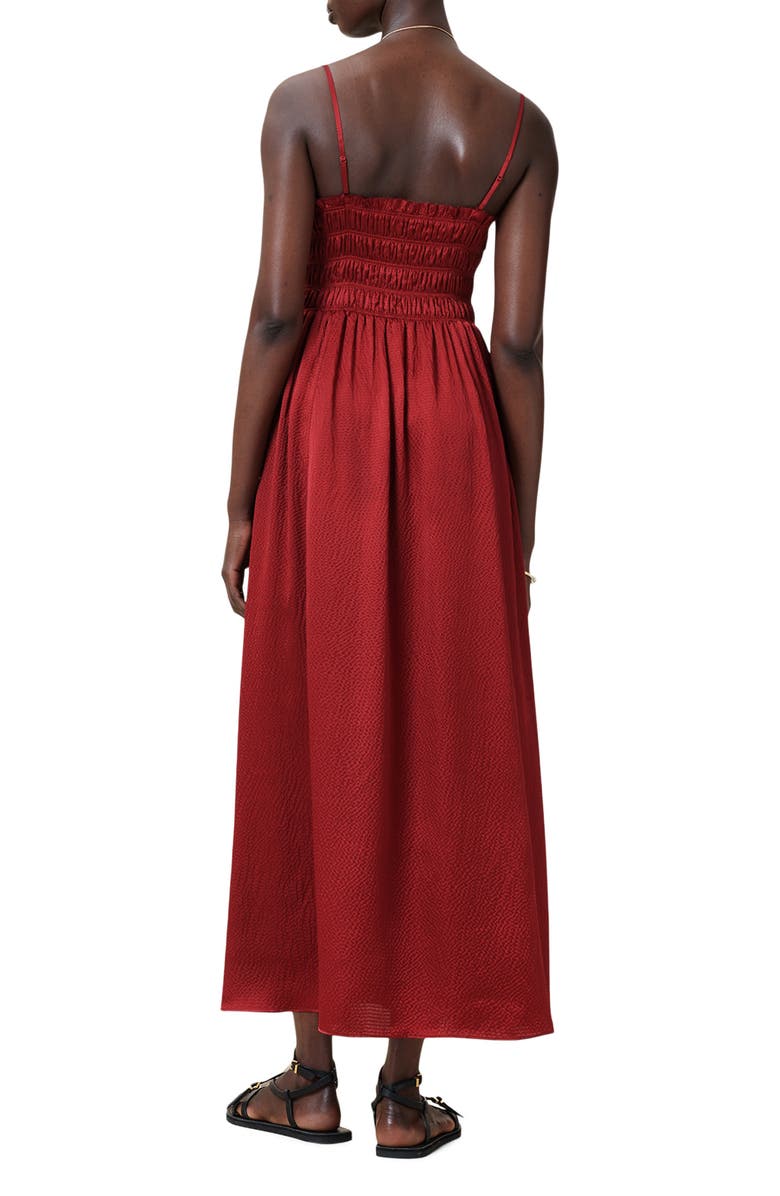 AllSaints Faelyn Sleeveless Silk Dress, Alternate, color, Rosewood Red