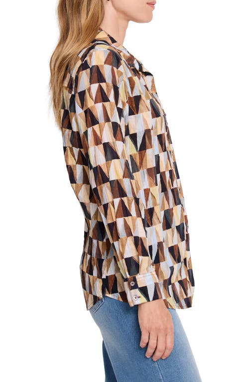 Nic + Zoe Nic+zoe Shadow Play Crinkle Button-up Shirt In Multi