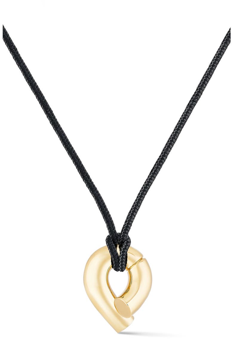 Orea Large Pendant Cord Necklace, Main, color, YELLOW GOLD