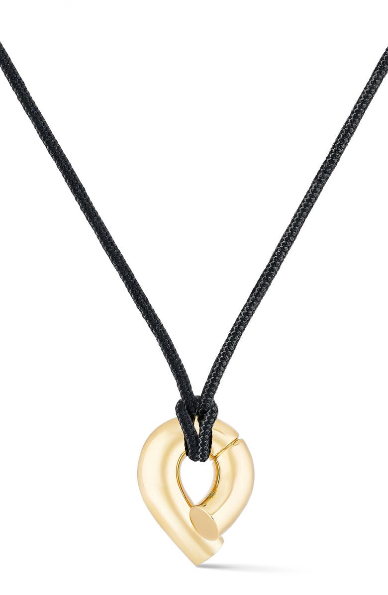 TABAYER Orea Large Pendant Cord Necklace, Main, color, Yellow Gold