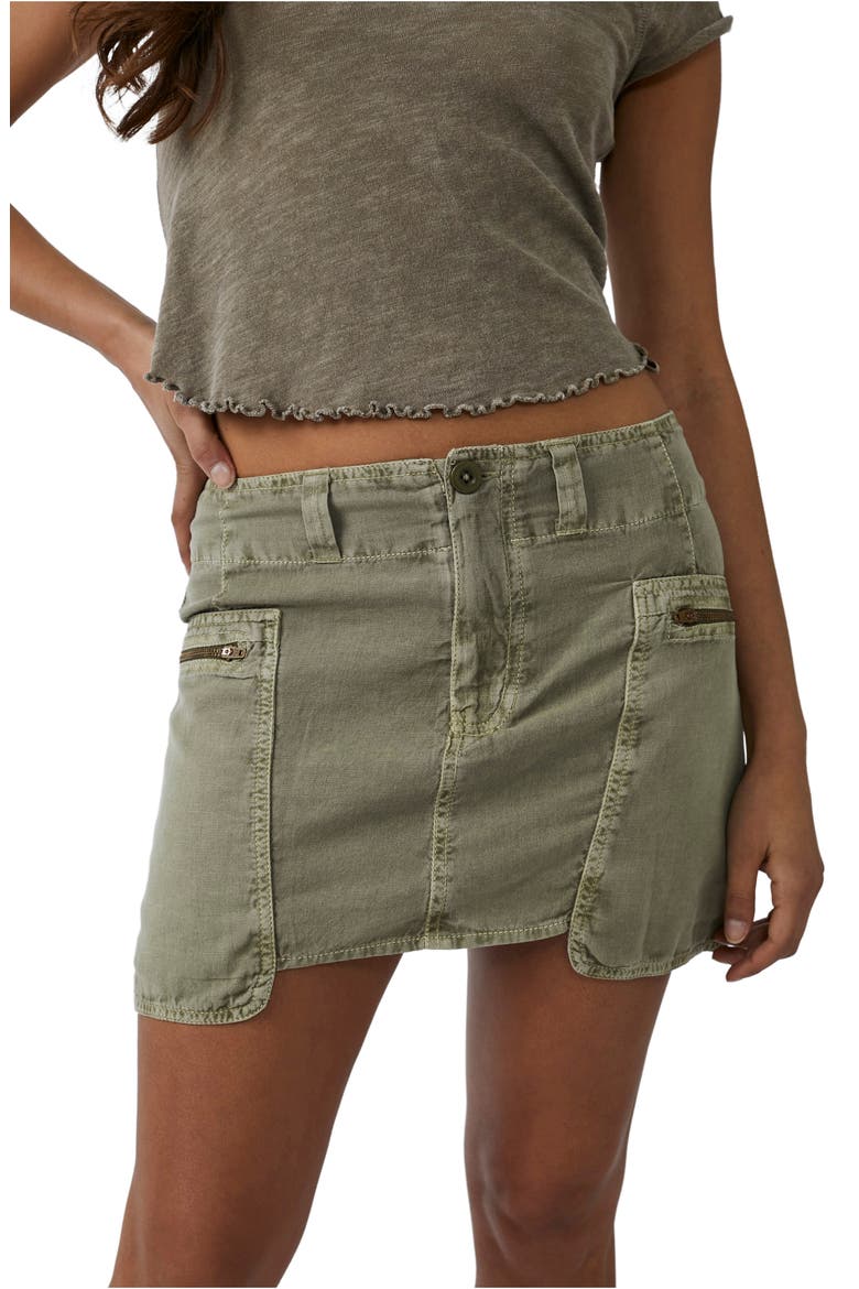 Nevada Cotton & Linen Cargo Skirt, Alternate, color, WILLOW