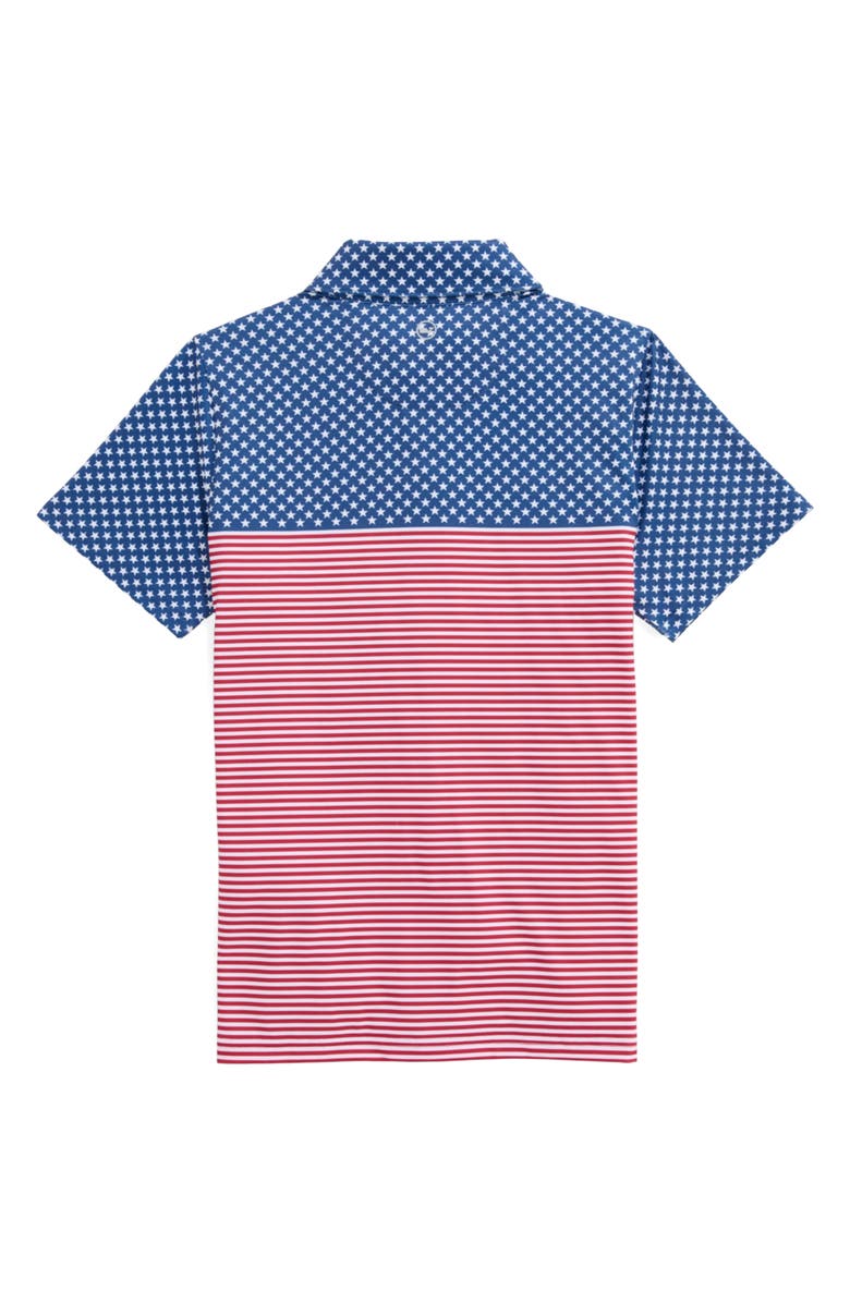 vineyard vines Kids' Americana Stripe Sankaty Performance Polo, Alternate, color,