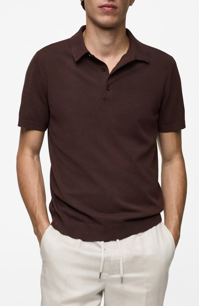 MANGO Fine Knit Polo, Main, color,