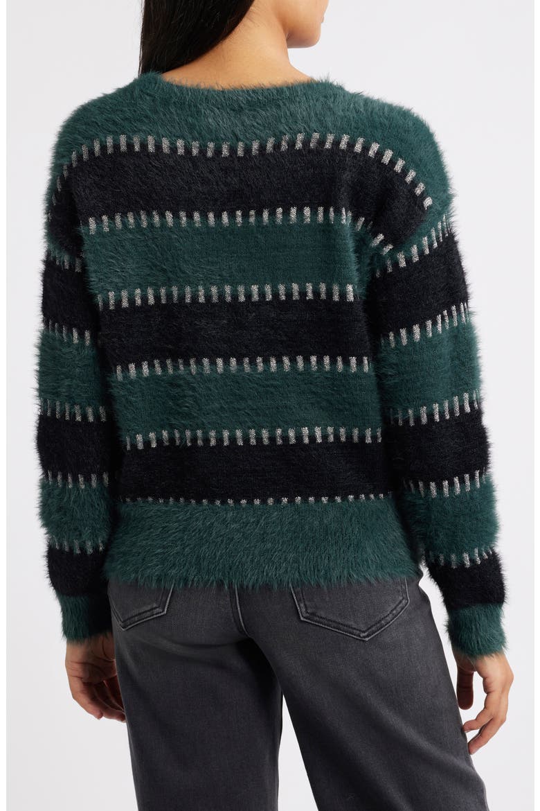 Stripe Metallic Boat Neck Sweater, Alternate, color, SPRUCE/BLACK