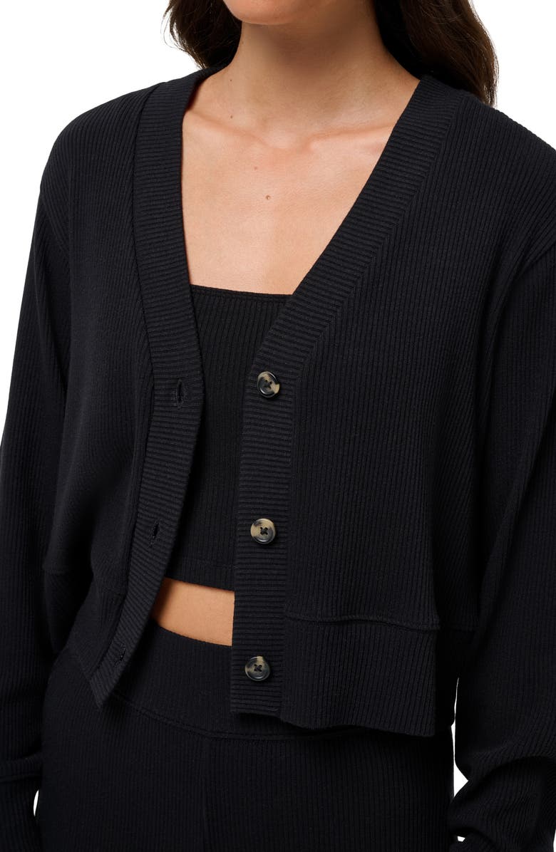 TravisMathew Evening Retreat Rib Cardigan, Alternate, color, Black