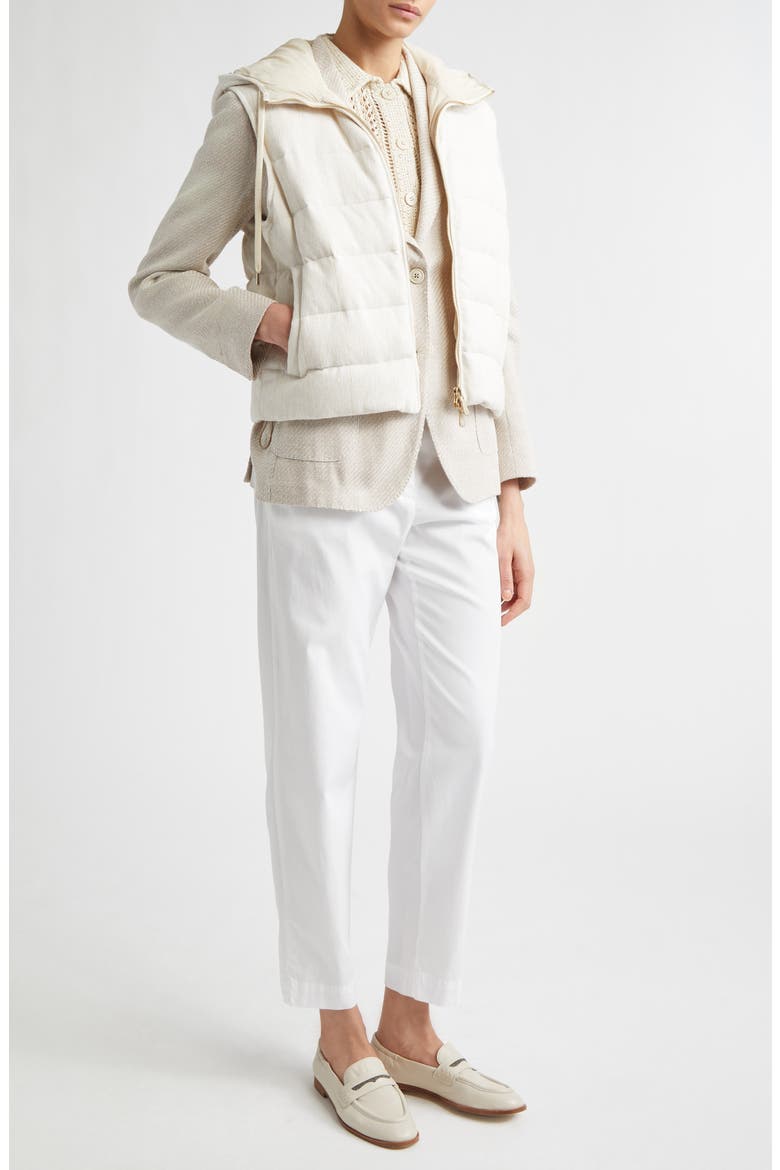 Hooded Down Puffer Vest, Alternate, color, 00 IVORY
