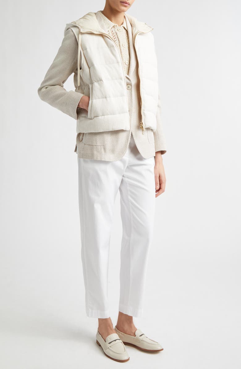 Eleventy Hooded Down Puffer Vest, Alternate, color, 00 Ivory