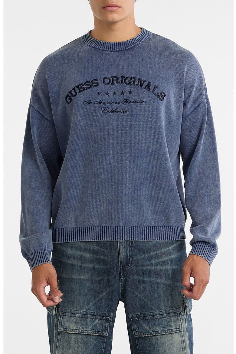 Originals Logo Boxy Organic Cotton Sweater, Main, color, BLUE