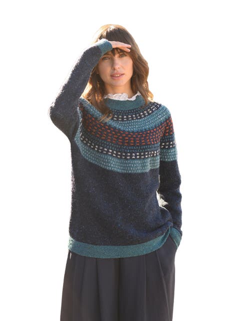Float Stitch Yoke Donegal Sweater