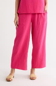 Caslon® Cotton Gauze Pull-On Pants