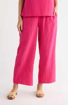 Caslon® Cotton Gauze Pull-On Pants