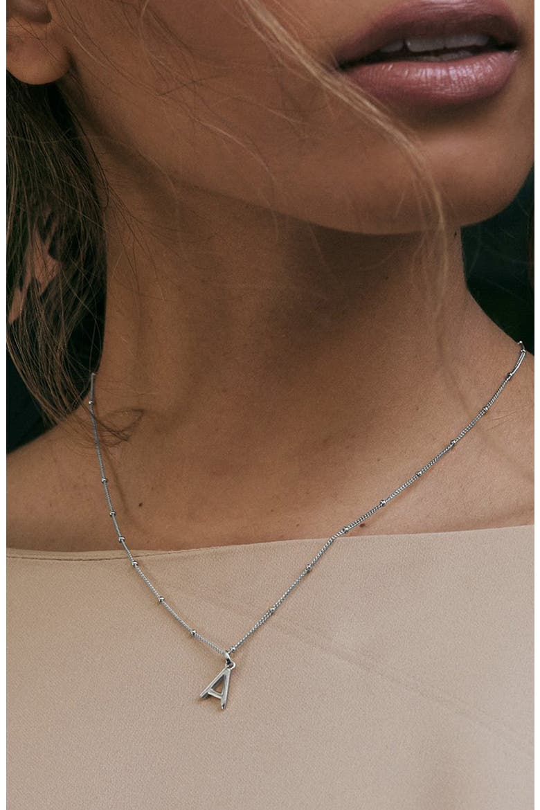 Sterling Silver Initial Necklace, Alternate, color, SILVER