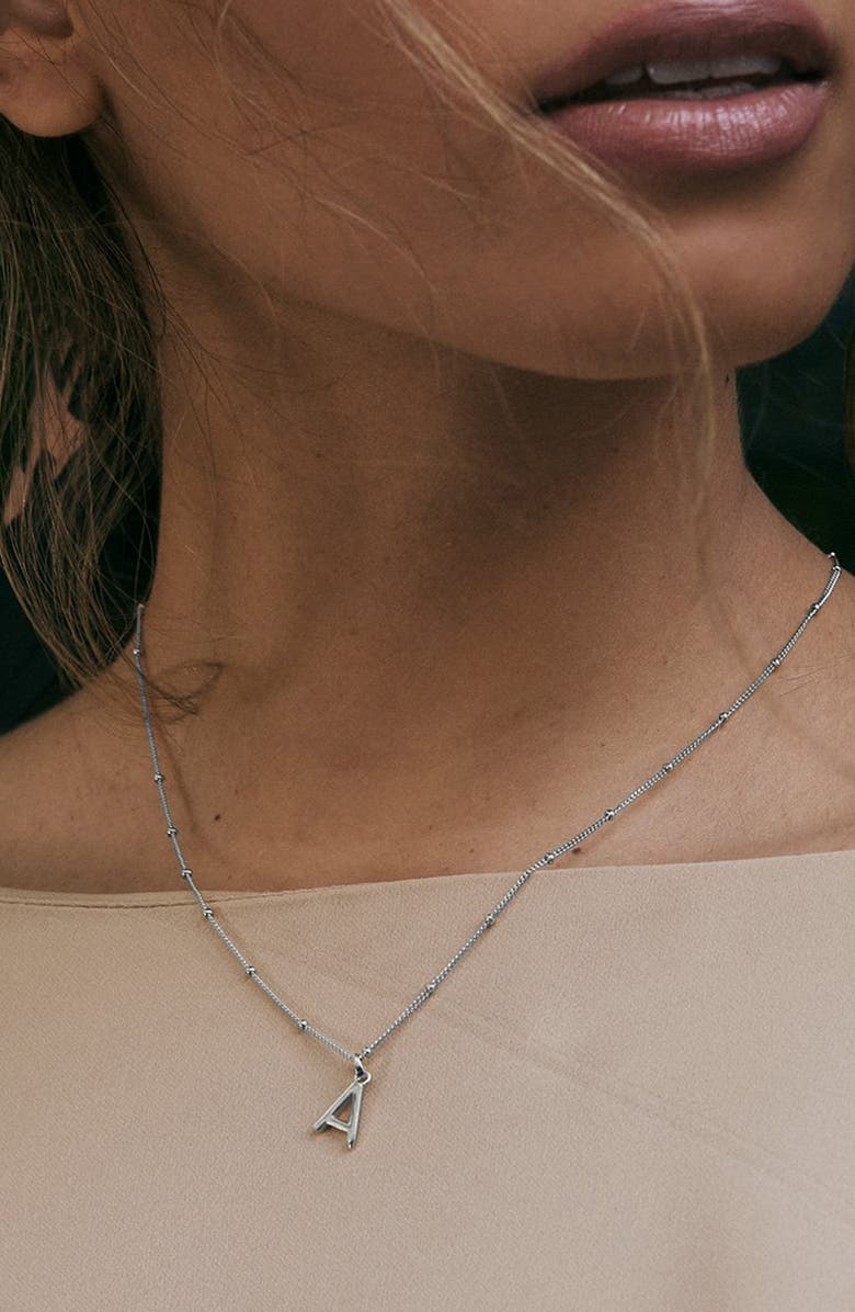 Sterling Forever Sterling Silver Initial Necklace, Alternate, color,