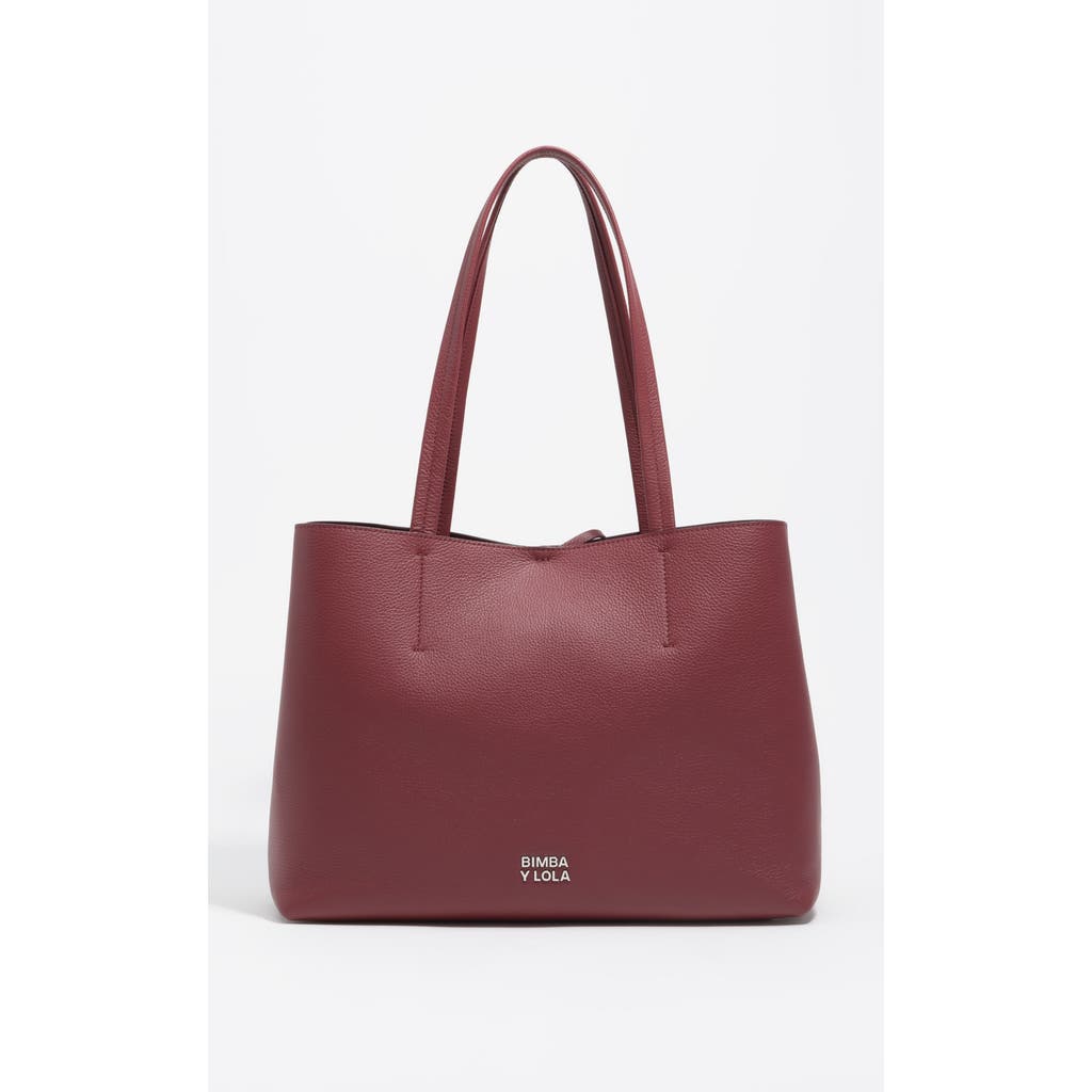 Bimba Y Lola Leather Chihuahua Shopper Bag In Burgundy
