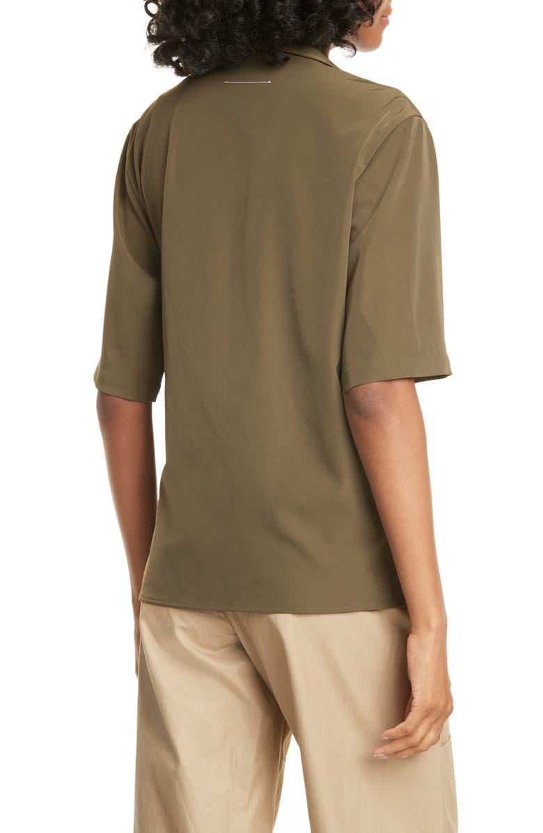 MM6 Maison Margiela Drape Front Stretch Twill Shirt, Alternate, color,