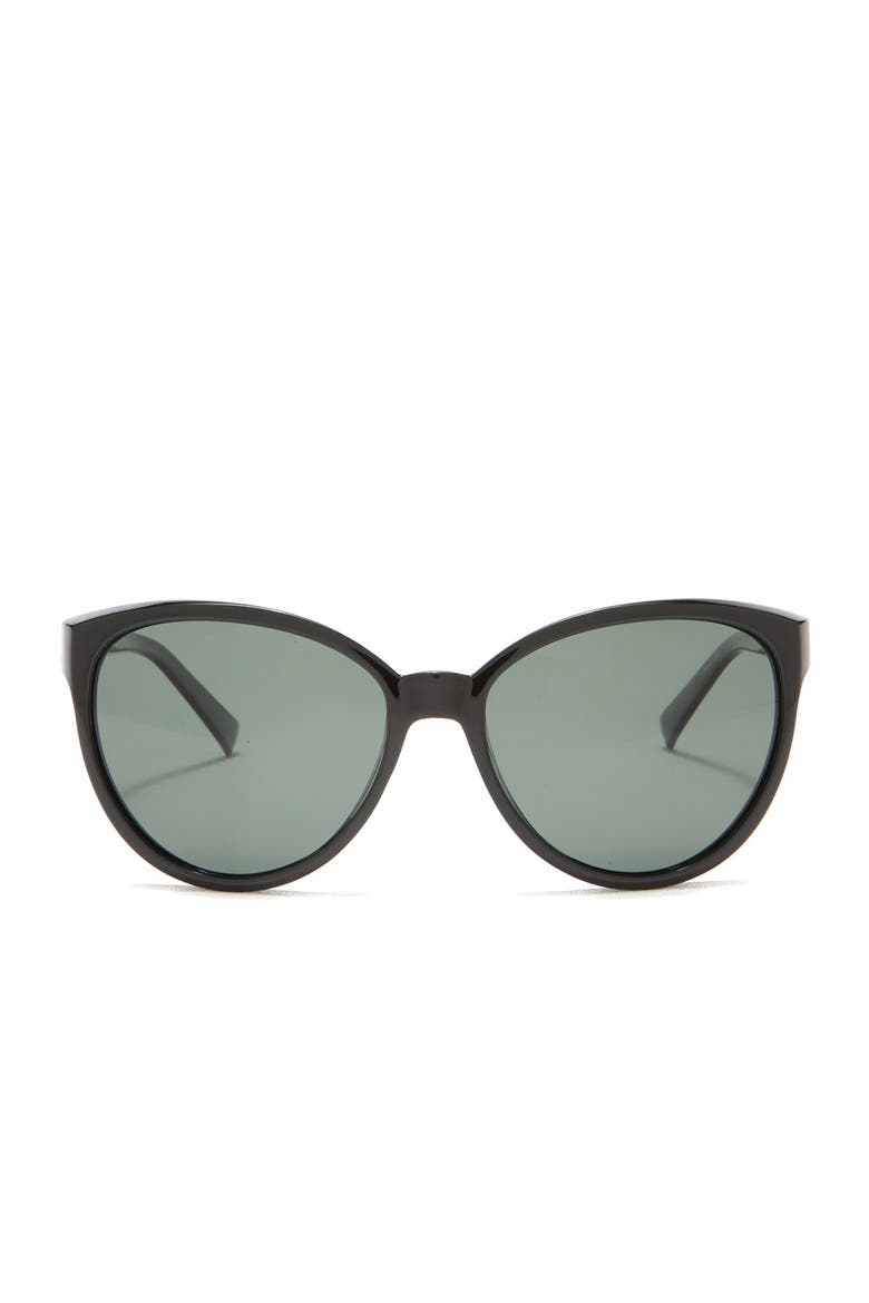 57mm Cat Eye Sunglasses, Alternate, color, BLACK/GREEN