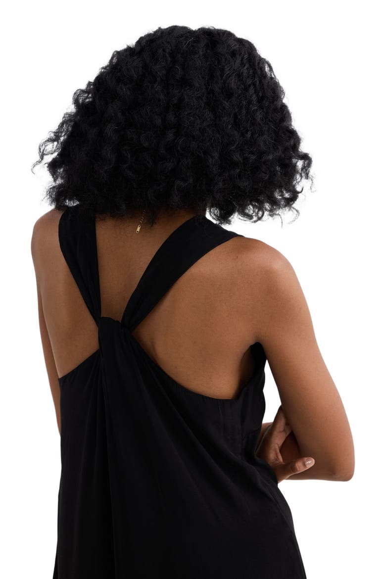 Crossed in Chic Sleeveless Maxi Dress in Black, Alternate, color, Solid