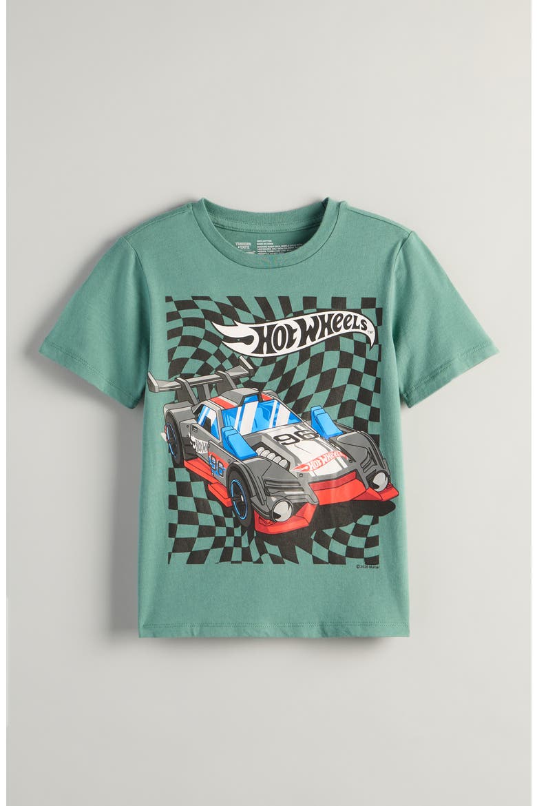 Graphic Cotton T-Shirt, Main, color, HOT WHEELS MYSTIC GREEN