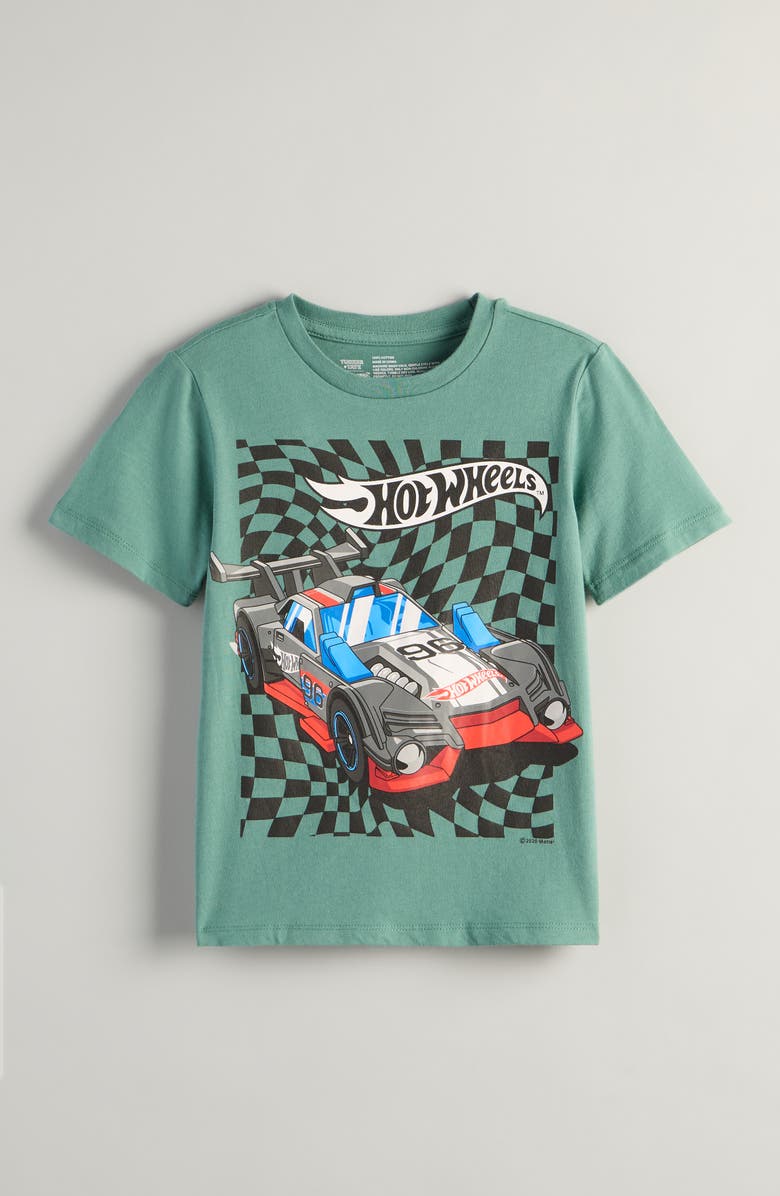 Tucker + Tate Graphic Cotton T-Shirt, Main, color, Hot Wheels Mystic Green