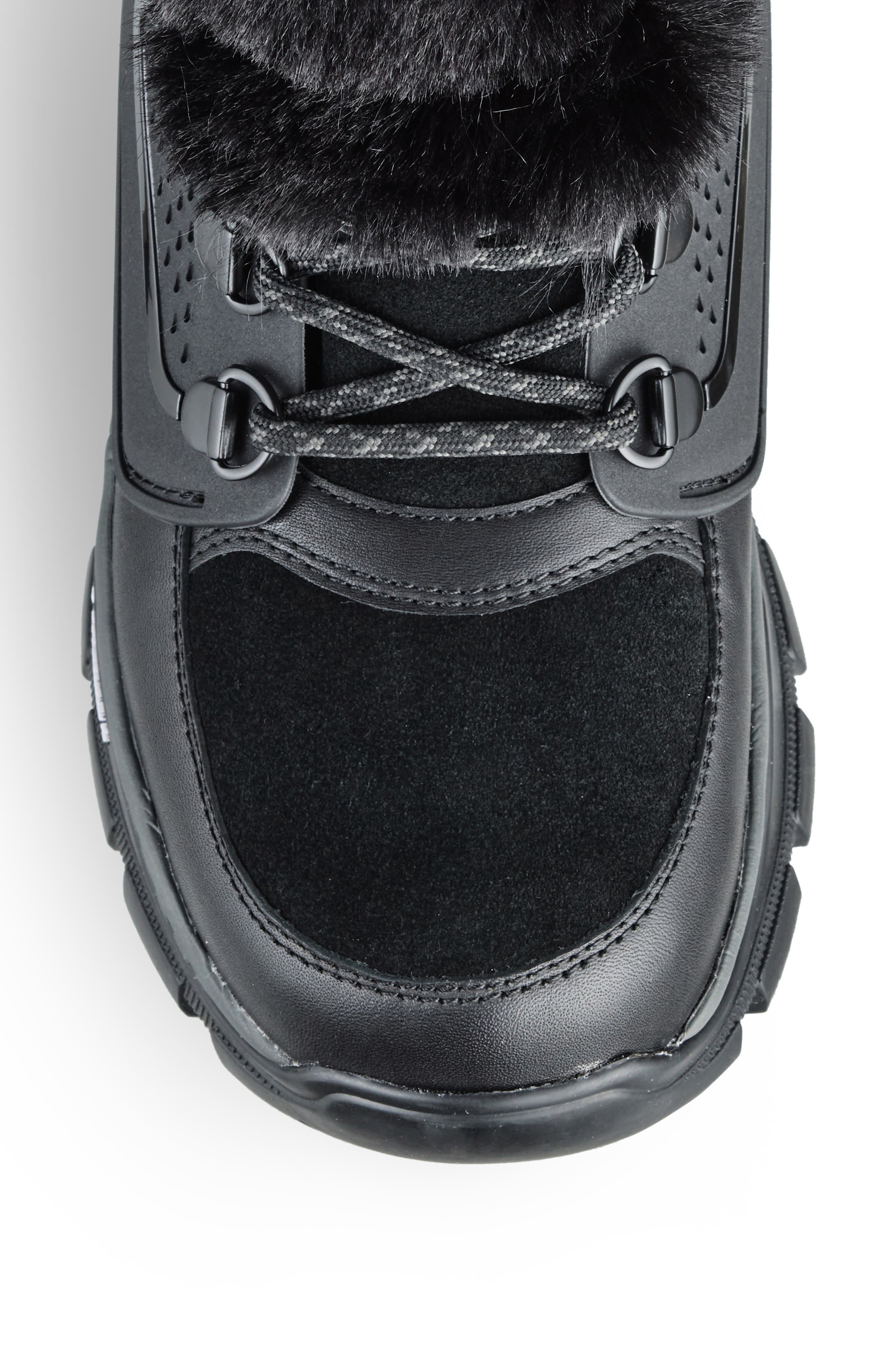 Cougar Union Faux Fur Cuff Lace-Up Boot, Alternate, color, 