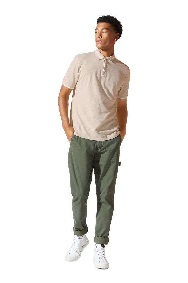 Match Point Tipped Slub Short Sleeve Polo, Alternate, color, PEYOTE
