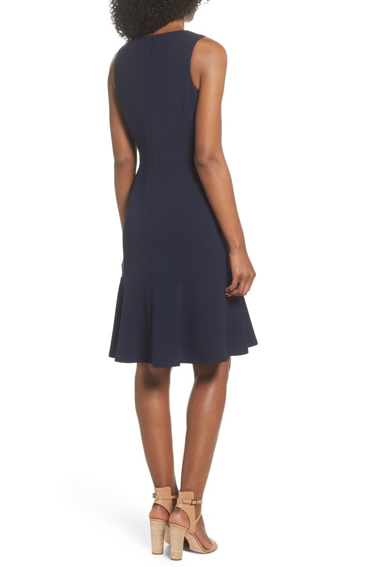 Ruffle Hem Body-Con Dress, Alternate, color, NAVY
