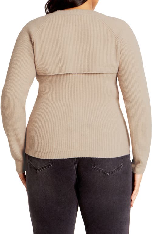 City Chic Haisley Cutout Camisole & Bolero Set In Neutral