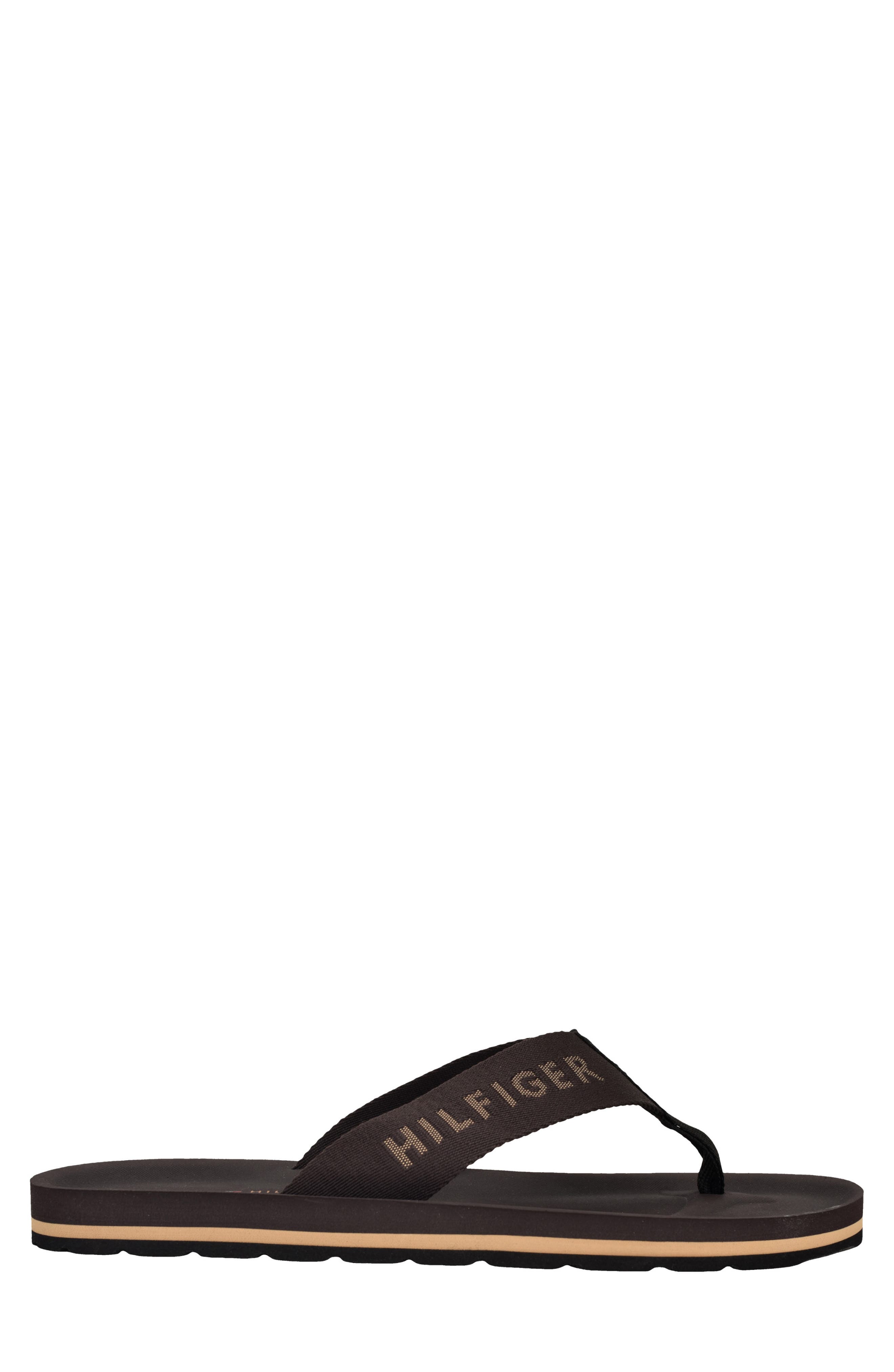 Tommy Hilfiger Oaan Flip Flop Sandal, Alternate, color, Dark Coffee/ Black