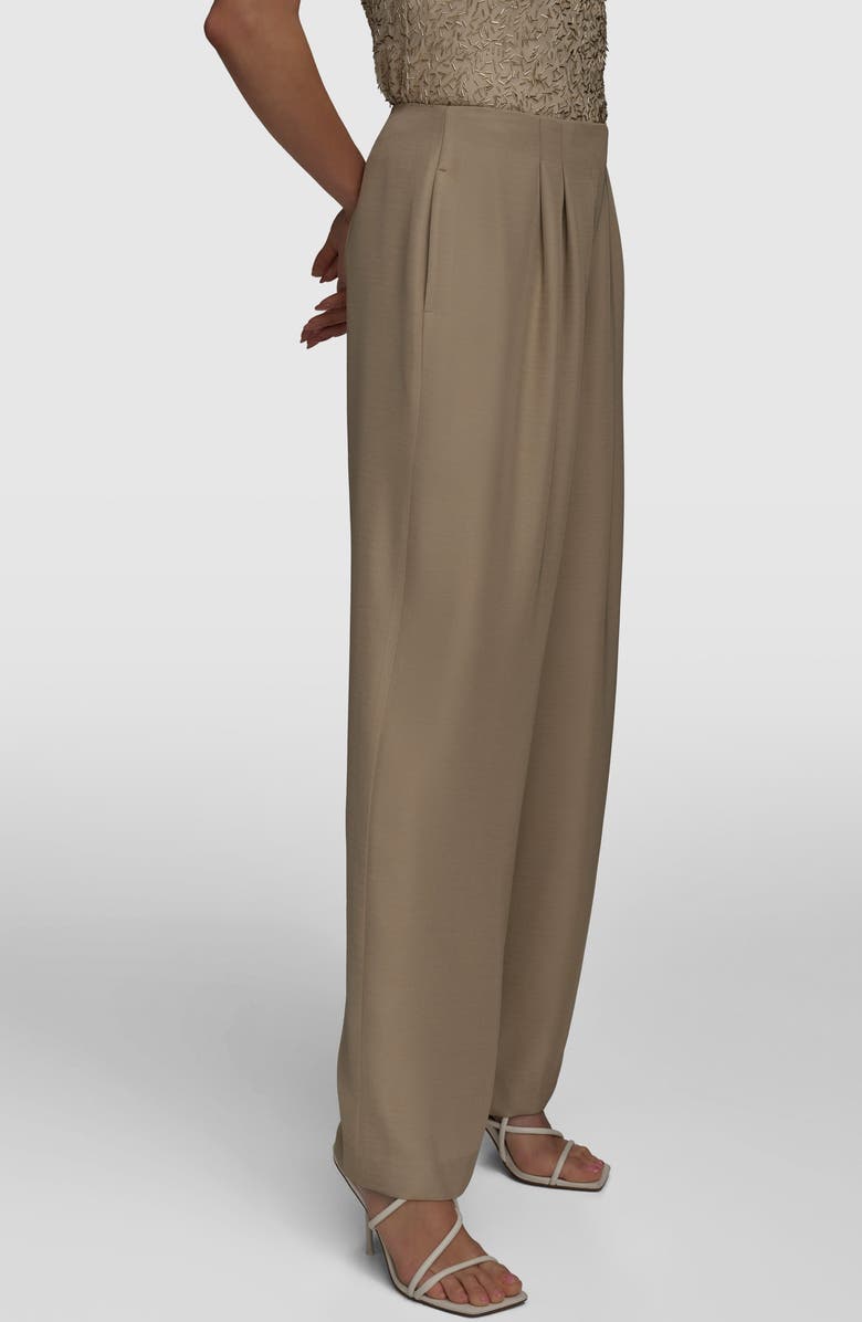 Donna Karan New York Ripple Wide Leg Pants, Alternate, color, Beige