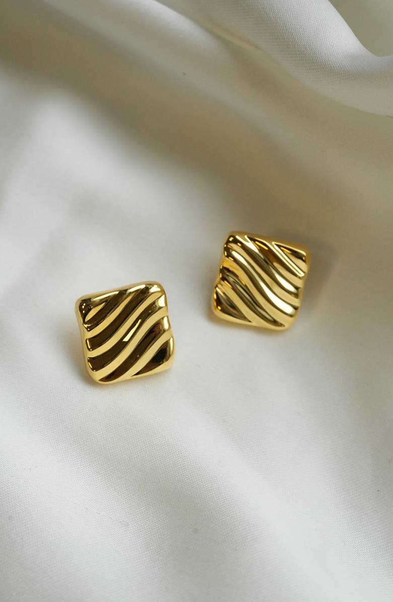 Argento Vivo Sterling Silver The Mirage Stud Earrings, Alternate, color, Gold