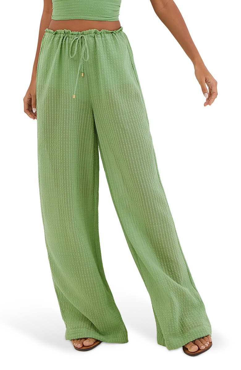ViX Paula Hermanny Bianca Cover-Up Pants, Alternate, color, Green