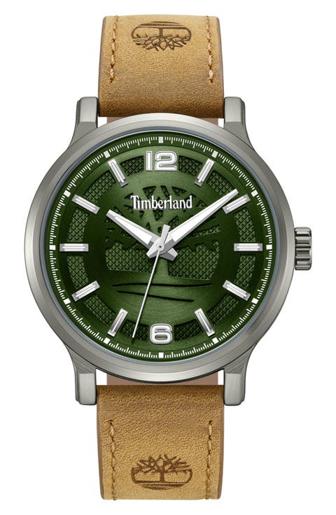 Driscoll Leather Strap Watch, 43mm