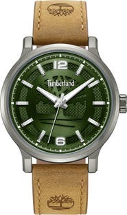 Timberland Driscoll Leather Strap Watch, 43mm