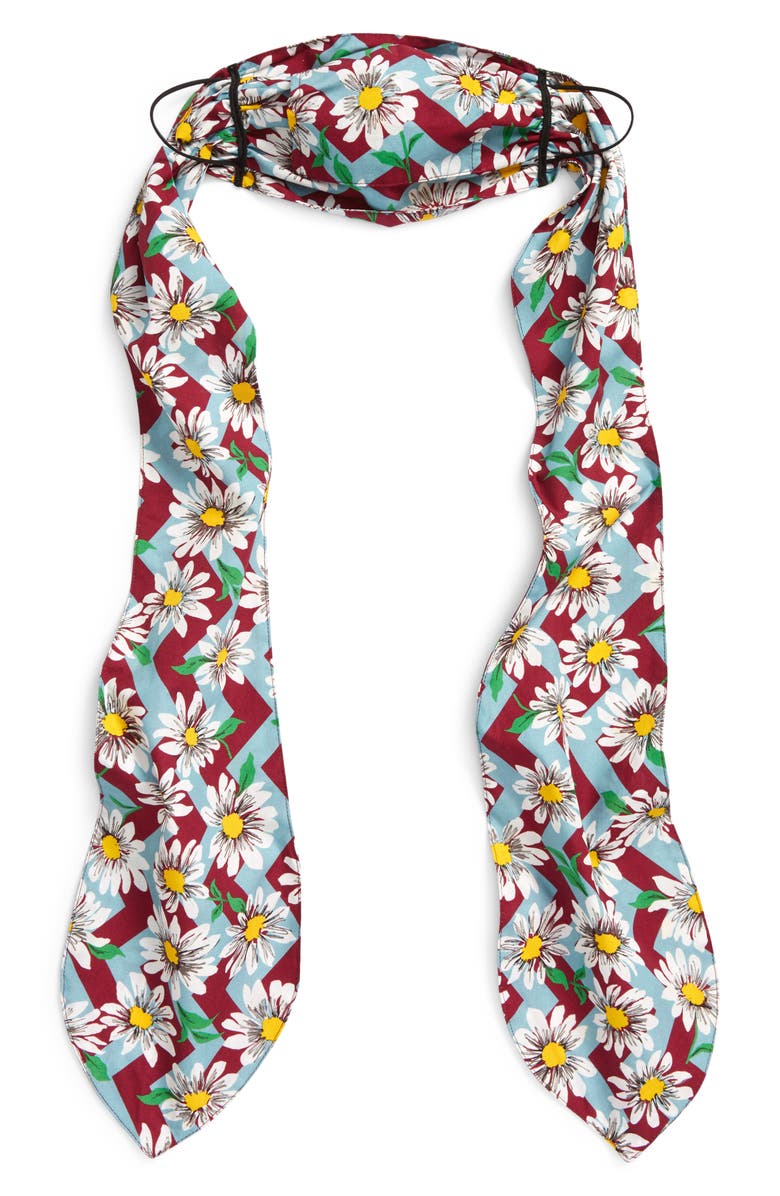 Missoni Zigzag & Daisy Print Scarf Face Mask, Alternate, color, 